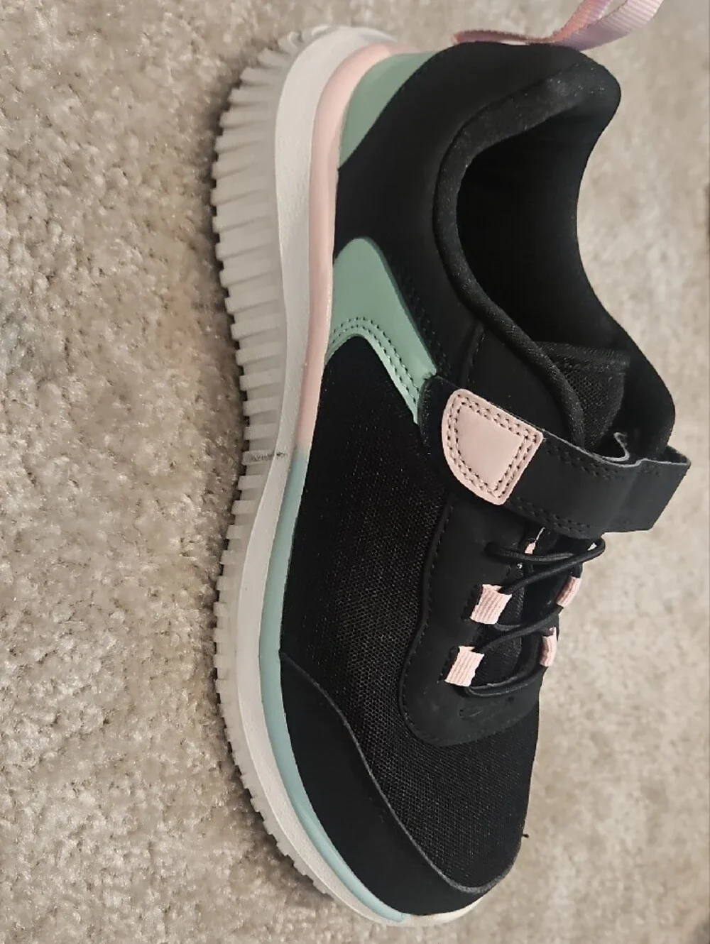 Kids Black and Pink Athletic Sneakers
